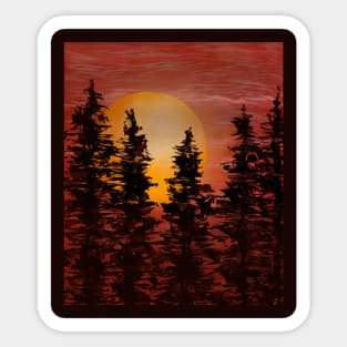 Full Moon Sunset #1 Sticker